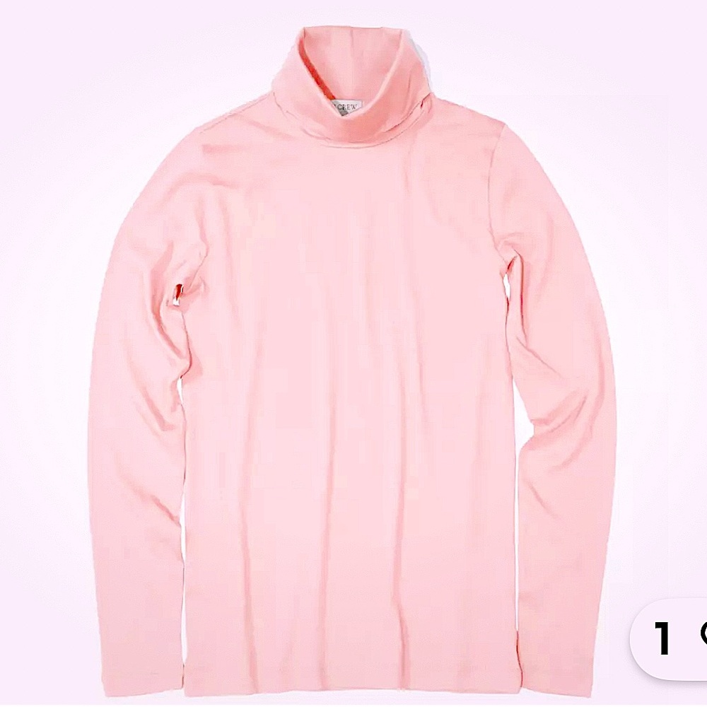 J Crew NWT Peachy Pink Tissue Turtleneck Tee